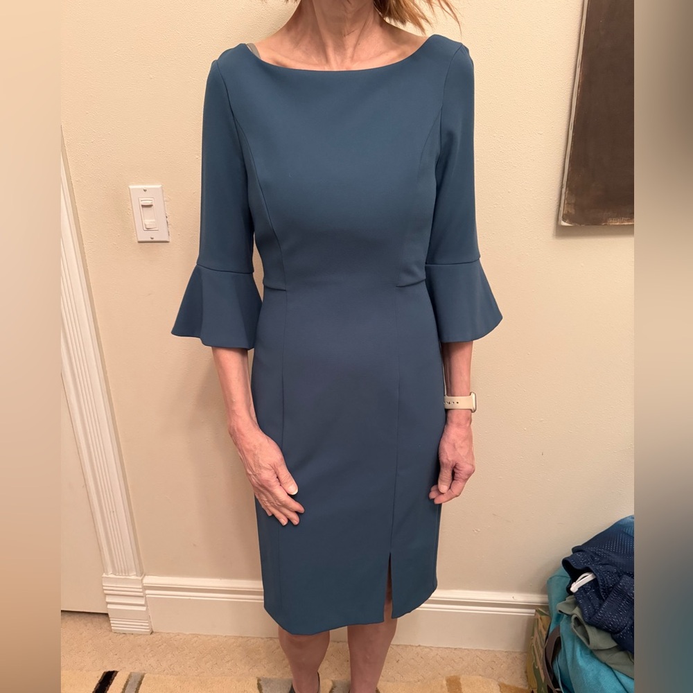 White House Black Market Sheath Dress Teal Size 2